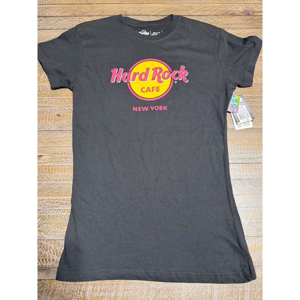 Hard Rock Cafe T-Shirt Womens Medium Black NWT New York City Graphic Logo Tee